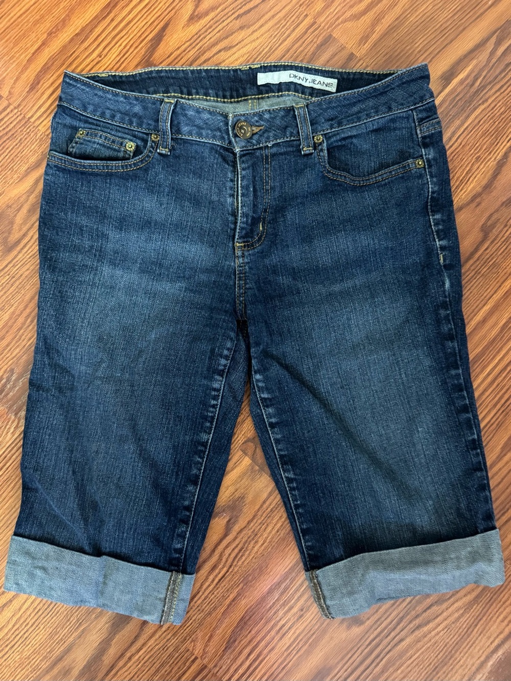DKNY Jeans Dark Wash Denim Bermuda Shorts